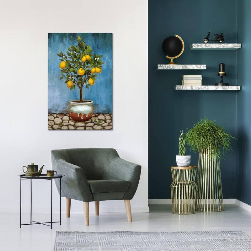 Vintage Farmhouse Lemon Tree Painting Canvas Print