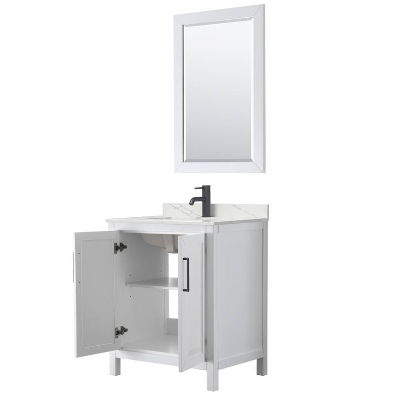 Daria 30-inch Single Vanity, Single Hole Quartz Top, 24-inch Mirror