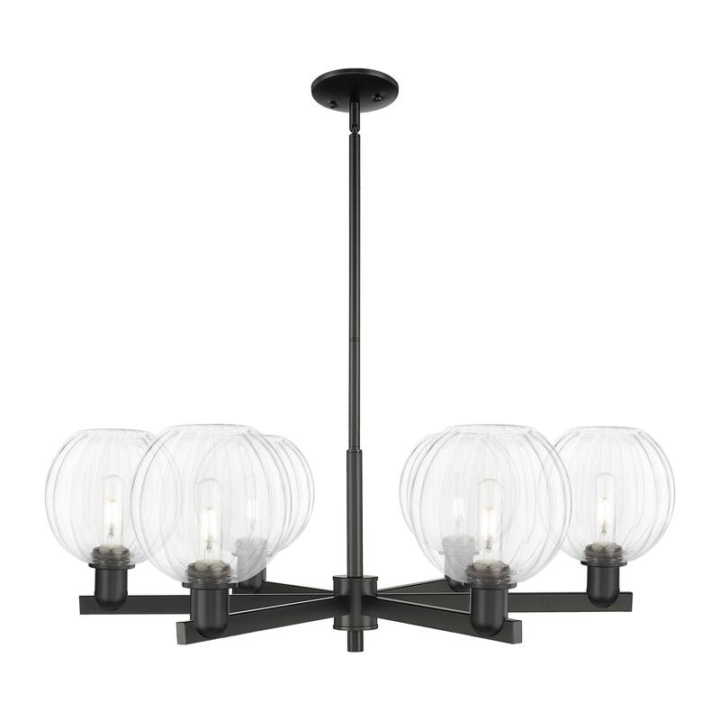 Innovations Lighting Downtown Urban - Preston - 6 Light 24" Globe Shade Stem Hung Chandelier