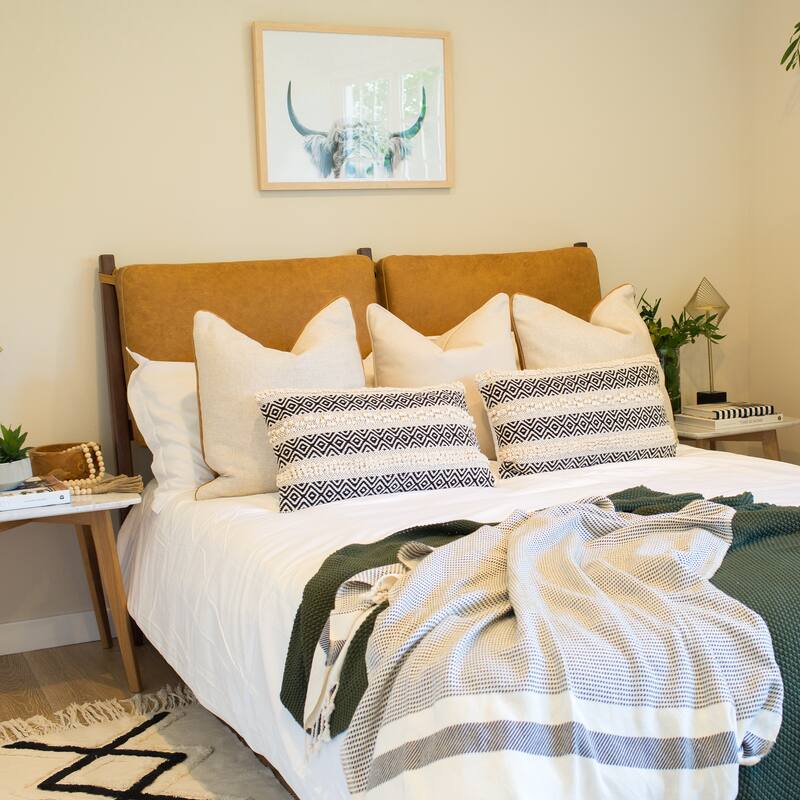 Poly & Bark Truro Bed Frame with Leather Cushions