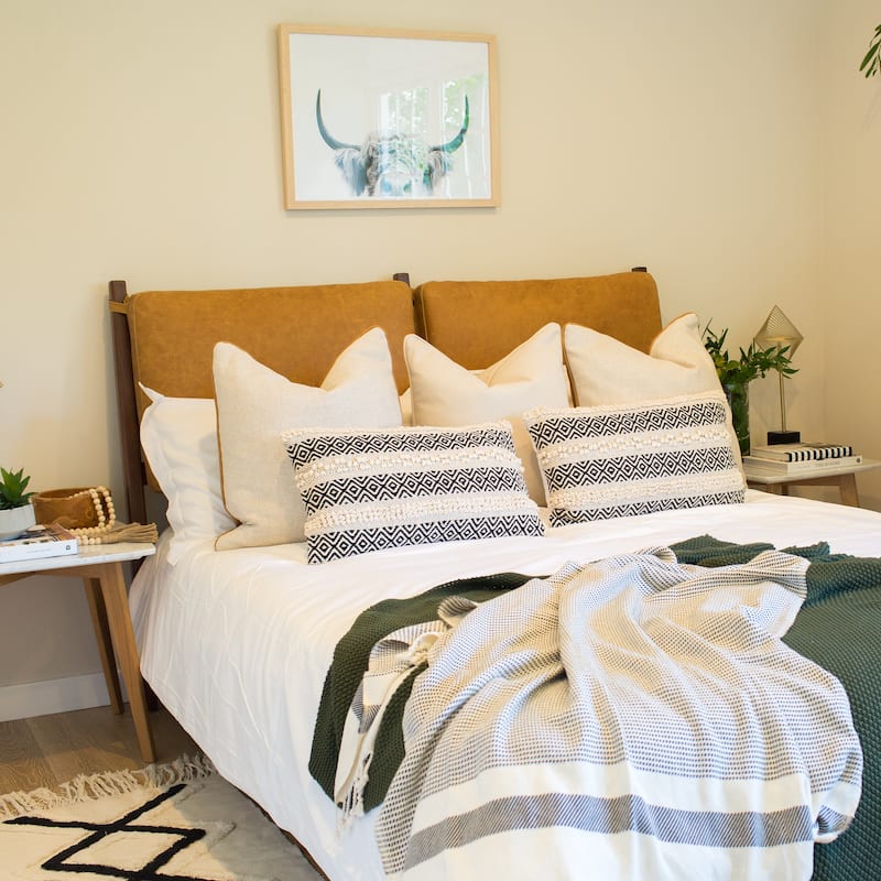 Poly & Bark Truro Bed Frame with Leather Cushions