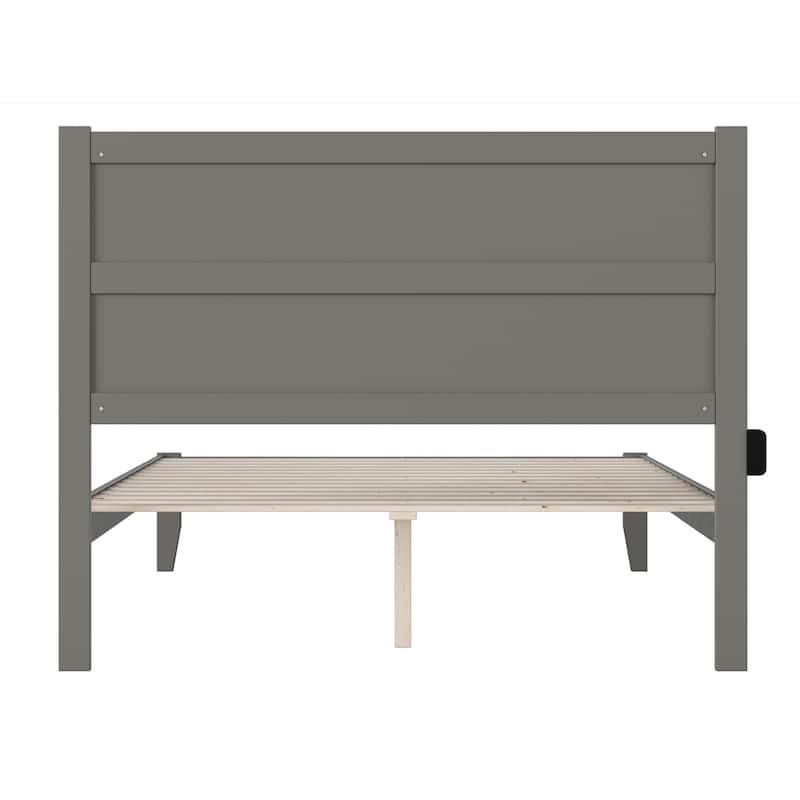 Rustic Ranch Grey Bed - Modern Platform Bed Frame - Solid Wood Bed - Bedroom Furniture