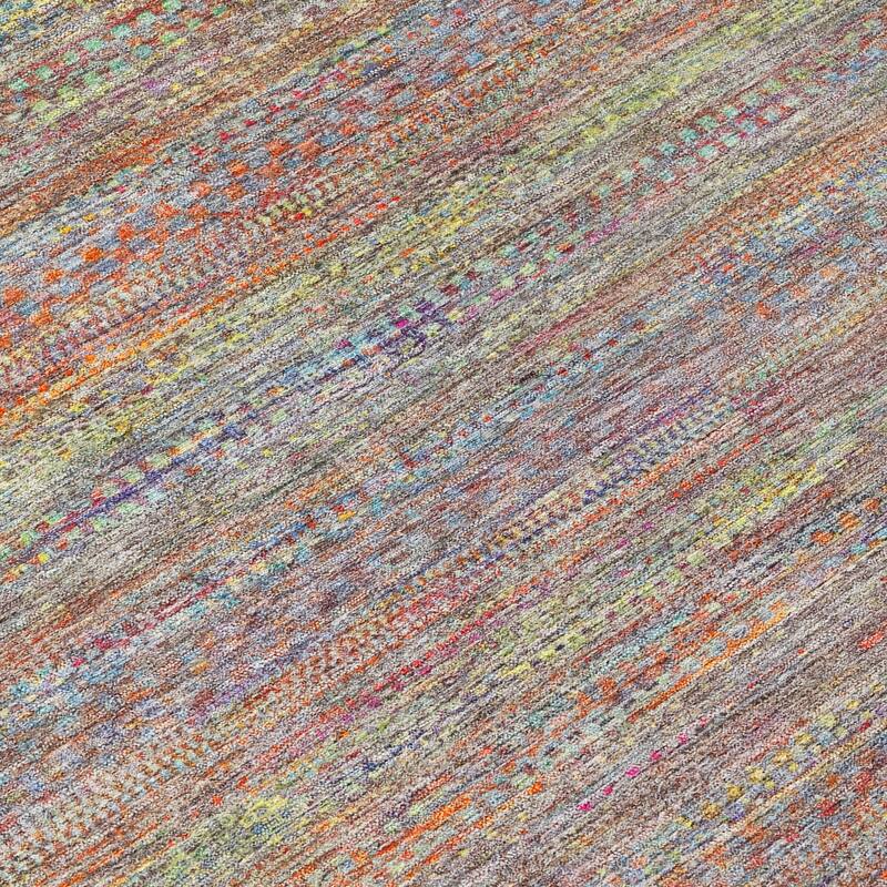 Machine Washable Indoor/Outdoor Modern Stripes Chantille Rug