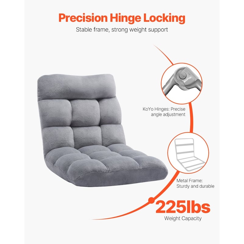 Floor Chair with Backrest Adjustable Folding Sofa Chair for Kids & Adults
