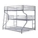 preview thumbnail 1 of 4, Industrial 3 Tier Bunk Bed with Curved Metal Frame and Guardrails, Silver