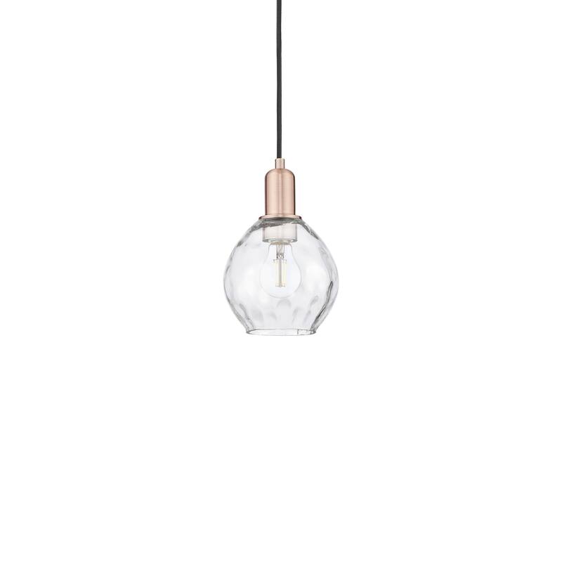 Innovations Lighting 716-1P-10-6 Waverly Pendant Waverly 6" Wide Mini - Antique Copper / Clear