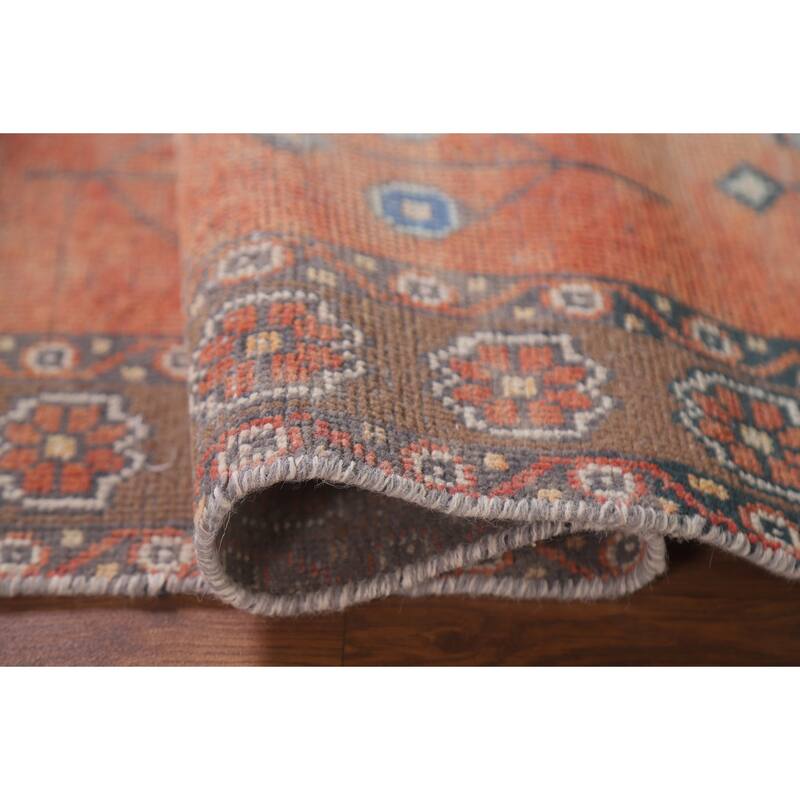 Hand Knotted Oriental 100% Wool Carpet Traditional Geometric Oranges & Rust Sirjan Area Rug - 6' 4'' X 3' 7''