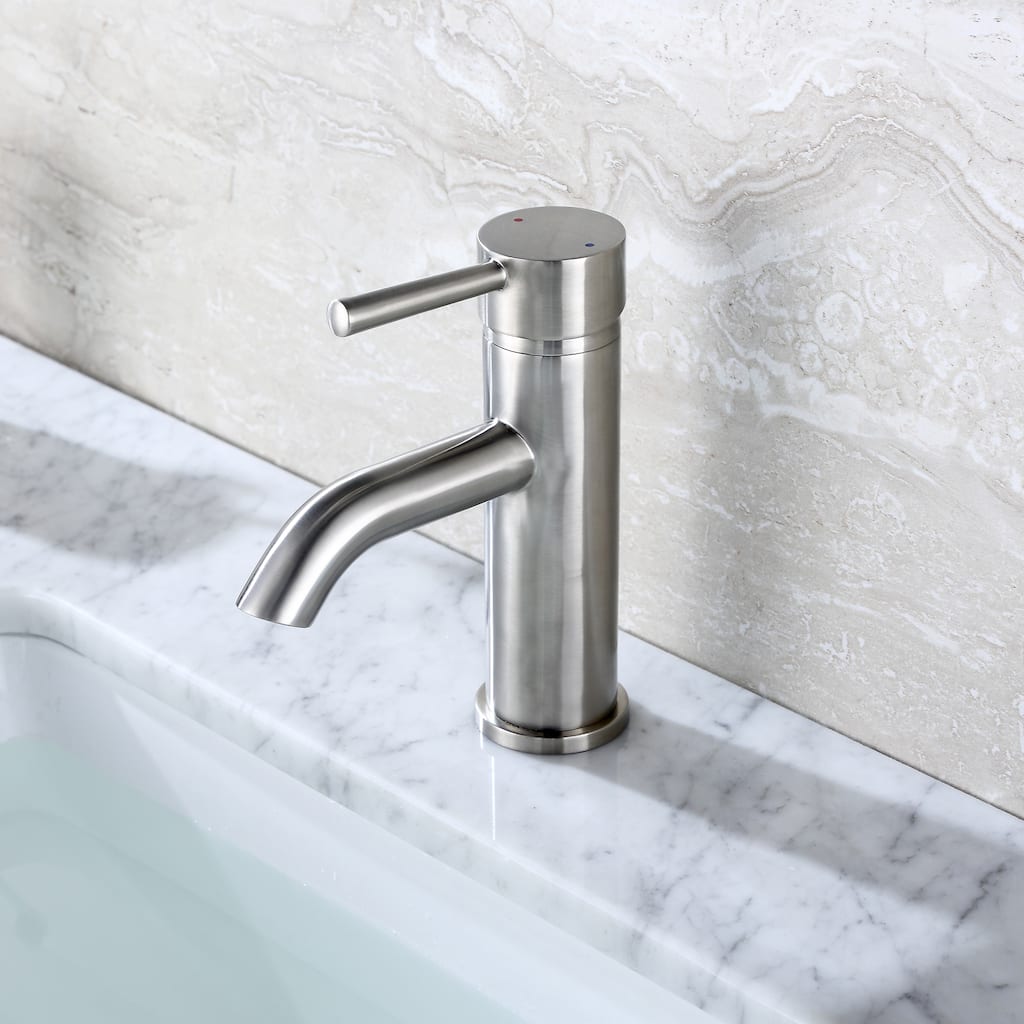 Luxier BSH03-S Single Handle Single Hole Bathroom Faucet with Drain