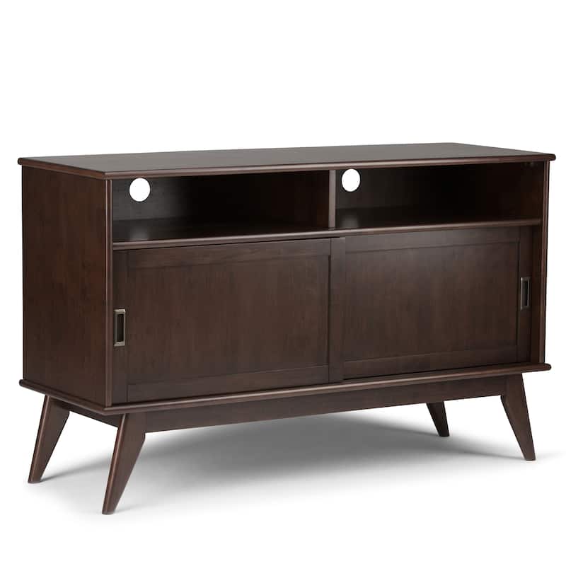 WYNDENHALL Tierney SOLID HARDWOOD 54 inch Wide Mid Century Modern TV Media Stand For TVs up to 60 inches - 54"w x 18"d x 33" h