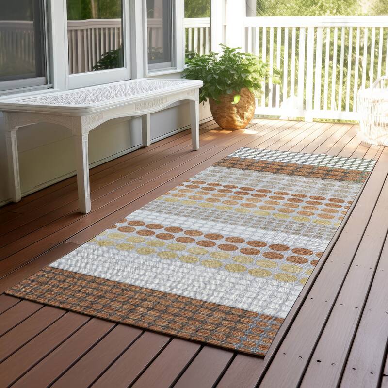 Machine Washable Indoor/ Outdoor Casual Dotty Chantille Rug - Paprika - 2'3" x 7'6"
