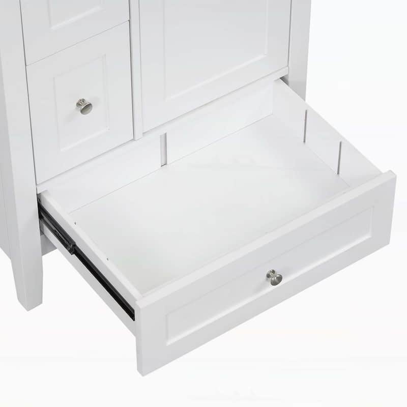 Wood Frame Bathroom Storage Cabinet with Ceramic Sink Combo