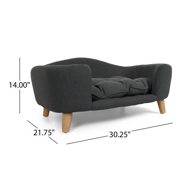 Roomfitters Modern Dog Sofa Bed, Corduroy Pet Couch with Supportive Foam and Wooden Legs, Elevated Design