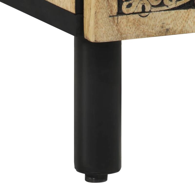 vidaXL Bedside Cabinet Natural Wood Solid Mango Wood Medium - 13.0 x 19.7 x 23.6 in