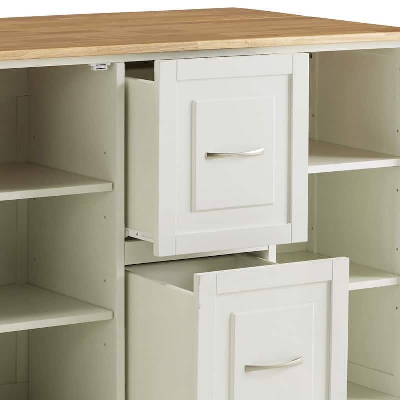 Homestyles Dolly Madison Off-White Wood Kitchen Cart - N/A