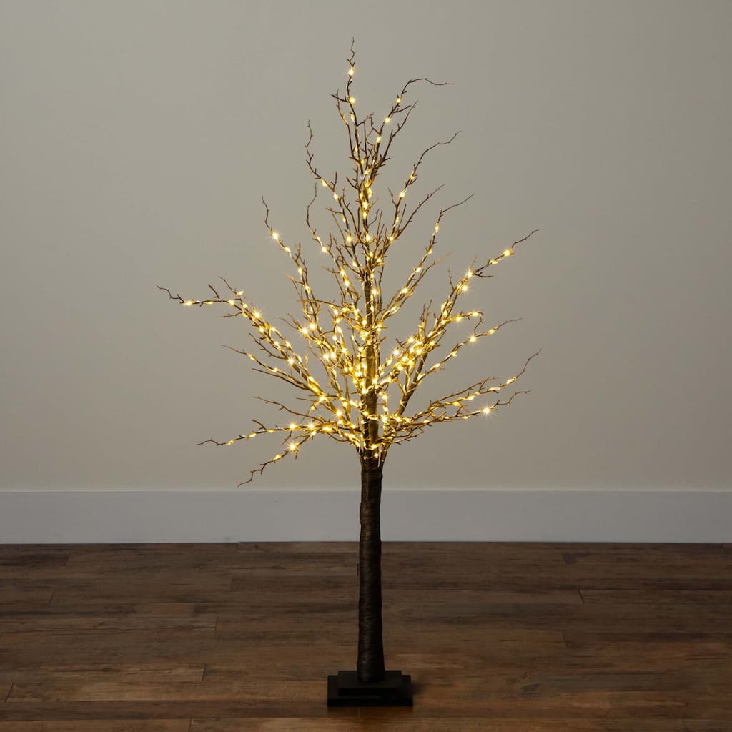 Pre-Lit Brown Twig Artificial Christmas Tree - 4' - Warm White LED Lights