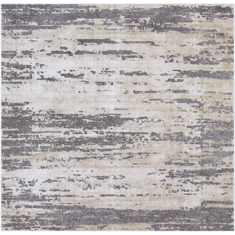 Livabliss Tibetan Modern & Contemporary Abstract Area Rug - Grey - 7'10" x 7'10" Square