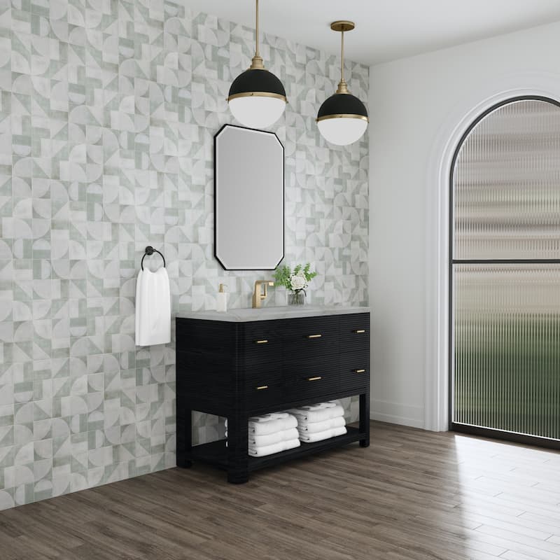 Lucian 48" Single Vanity, Carbon Oak w/FreePower Wireless Charger