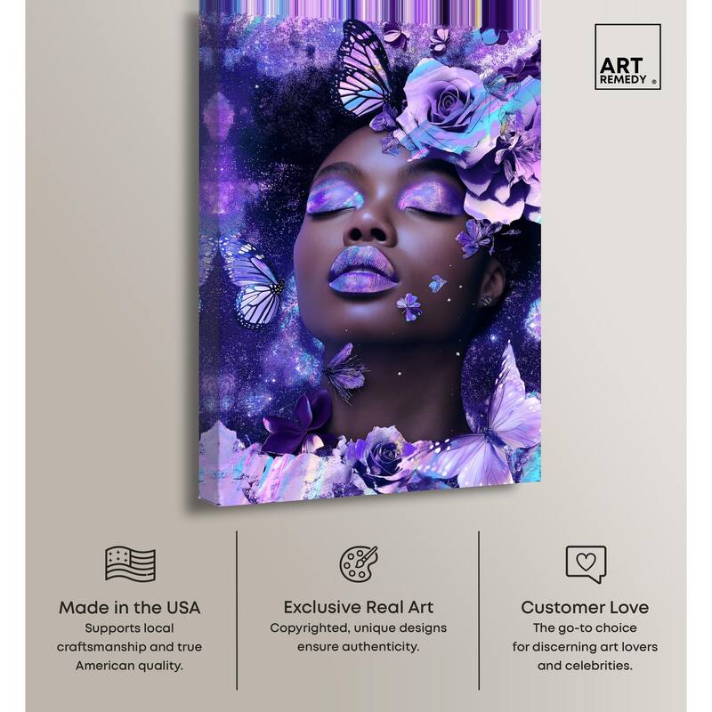 A Glistening Neon Woman Canvas by Art Remedy, Gallery Wrapped