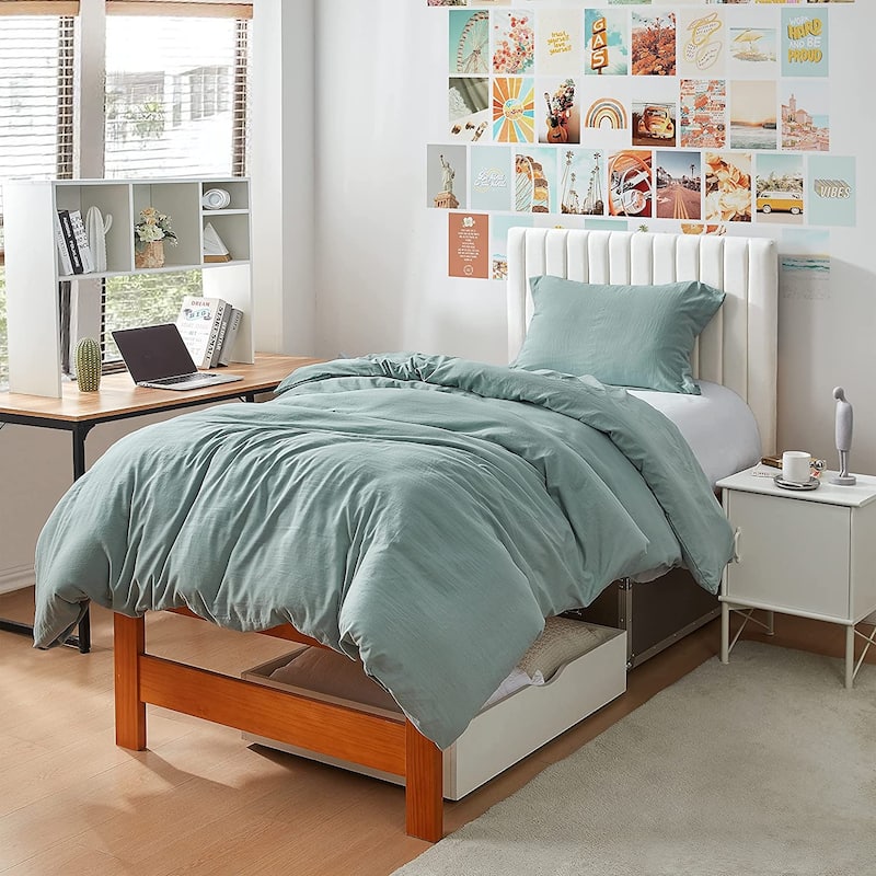 Natural Loft Oversized Comforter Set - Iceberg Green