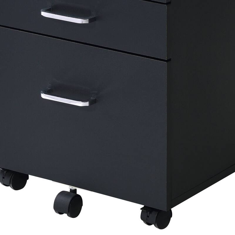 Tennos Black & Chrome Finish Cabinet - Black