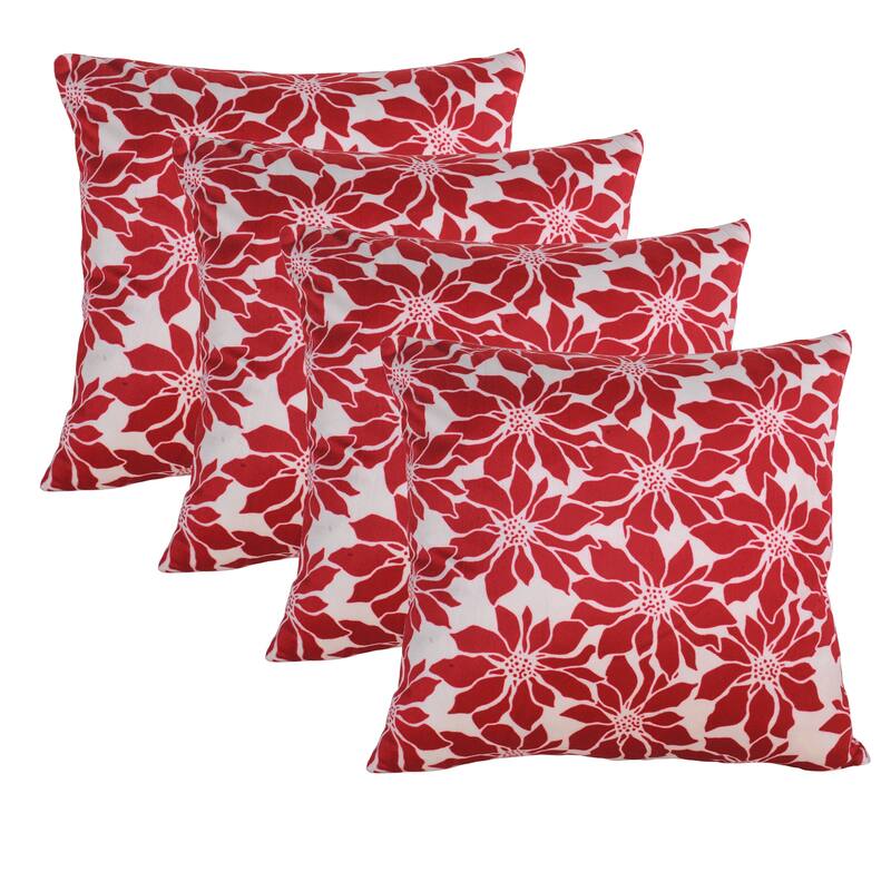 Christmas Holiday Gift Pillow Shells 4 pc Set, NO INSERT