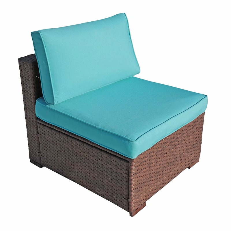 2 pieces Wicker Patio Corner Sofa Sectional Set