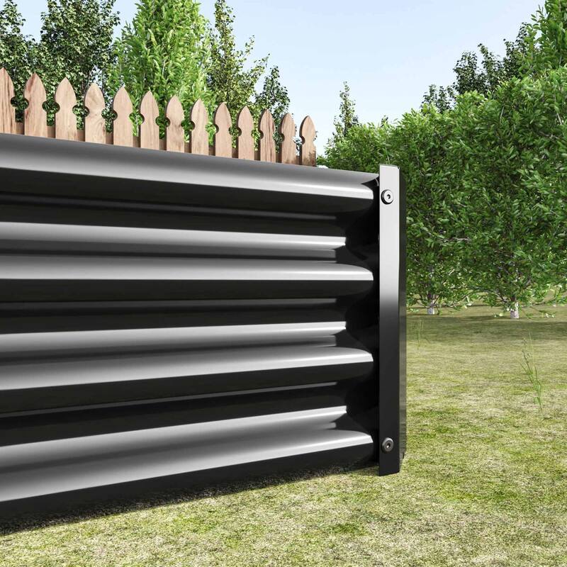 Large Galvanized Metal Raised Garden Bed Open Bottom Rust-Resistant
