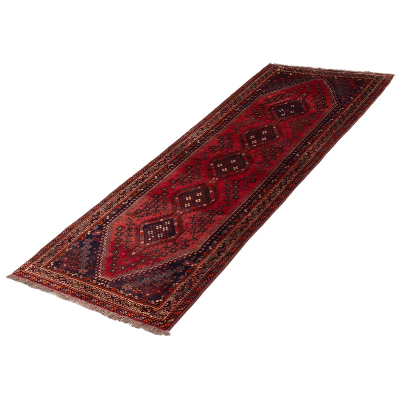 ECARPETGALLERY Hand-knotted Melis Vintage Red Wool Rug - 3'4 x 9'5