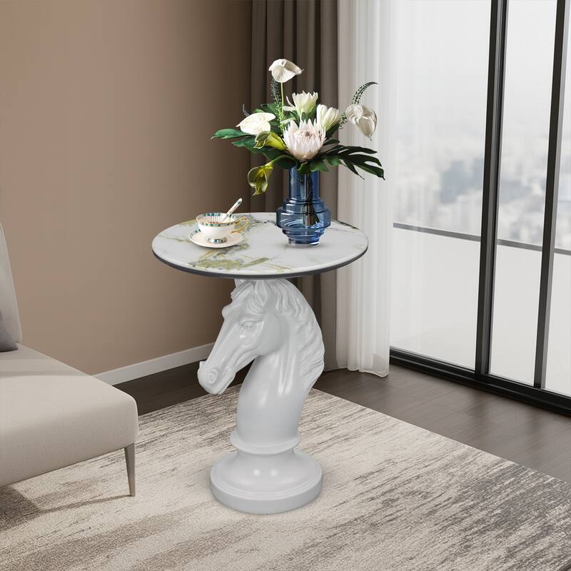 Horse Head Accent Table Animal Statue End Tables Livingroom