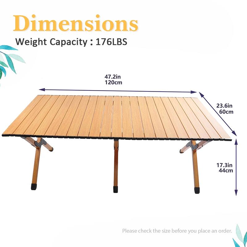 Folding Camping Table Metal Roll Up Portable Picnic Table Outdoor