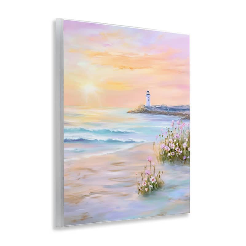 Stupell Warm Sunrise with Distant Lighthouse Wall Plaque Art Design By Arlington Prints