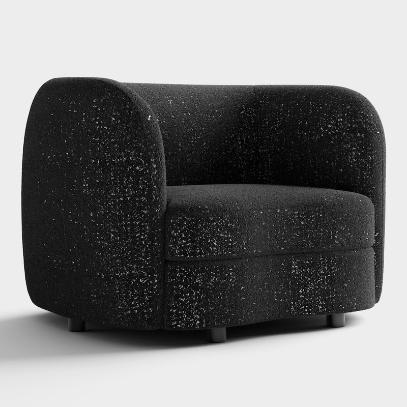 Furniture of America Ophelia Modern Curved Arms Boucle Sofa Set with Round Wooden Legs, 2-Piece or 3-Piece Options