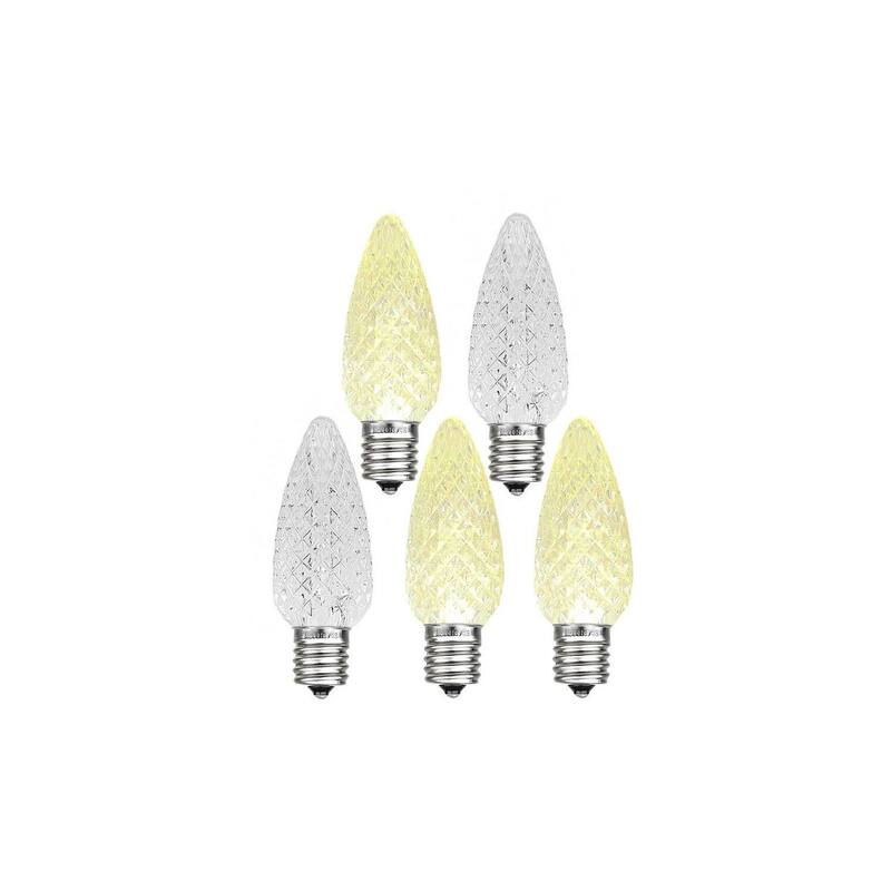 25 Pack C9 LED Twinkle Outdoor Christmas Replacement Bulbs, C9/E17 Base - Blue