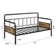 preview thumbnail 10 of 14, Garvee Modern Twin Daybed with Classic Headboard, Metal Sofa Bed Frame Heavy Duty Steel Slats Support