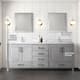 Jacques 80 in. W x 22 in. D Distressed Grey Double Bath Vanity, White Quartz Top, Faucet Set, and 30 in. Mirrors