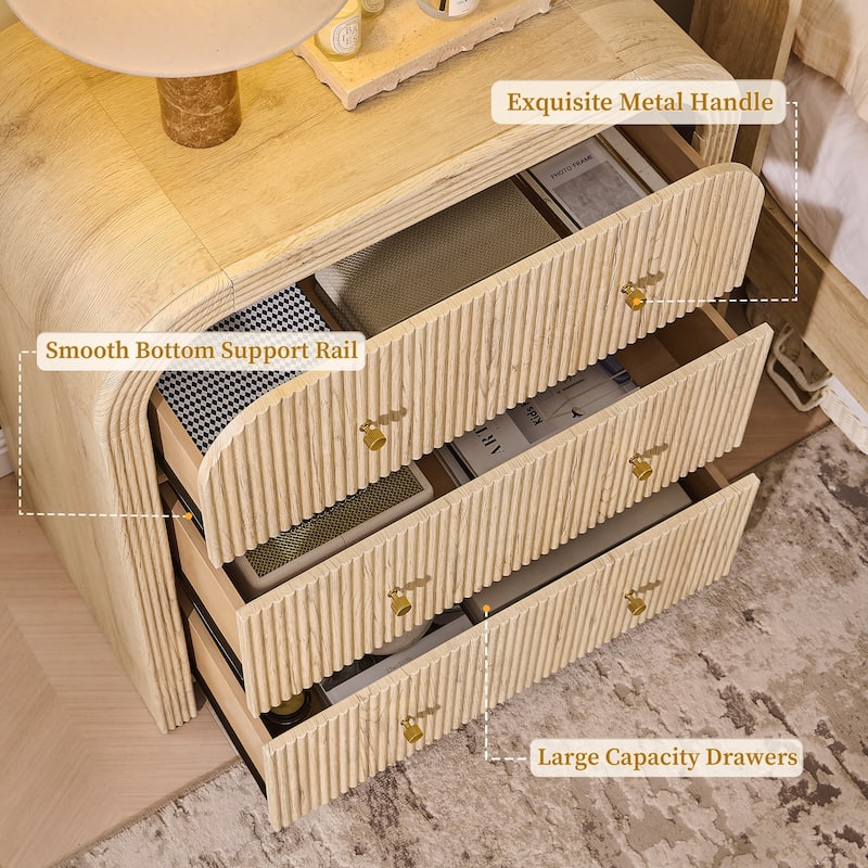 modern round dresser Sammi Rounded Ivory 6 Drawer Dresser