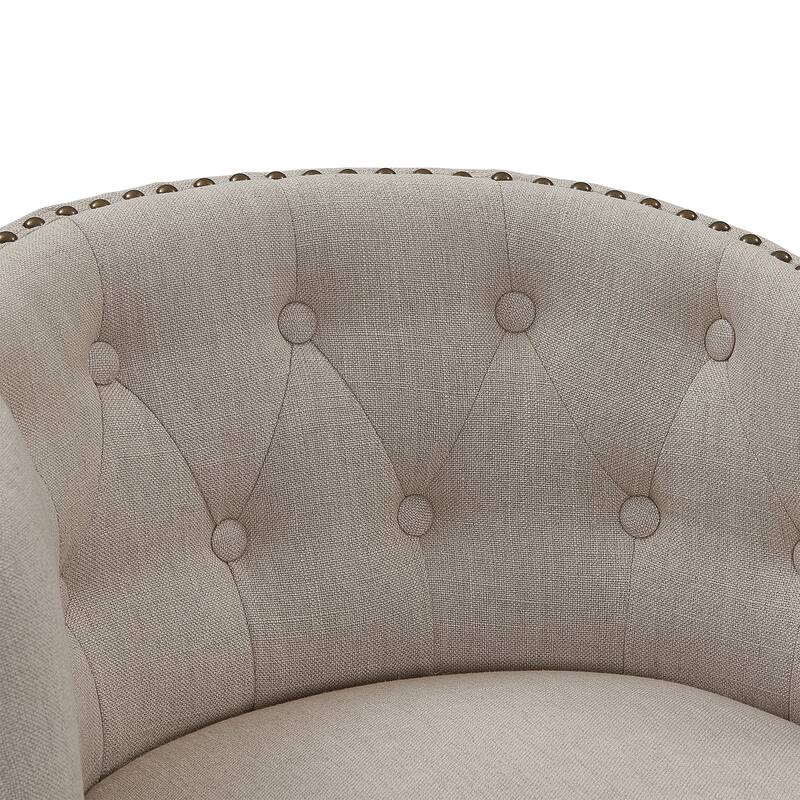 Celine Grey or Tan Upholstered Swivel Bar or Counter Stool