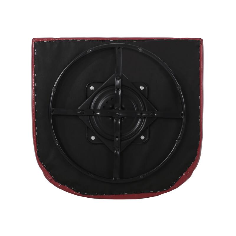 Roomfitters Modern Swivel Club Chair, Faux Leather Accent Armchair with Curved Back and Cushioned Seat for Living Spaces