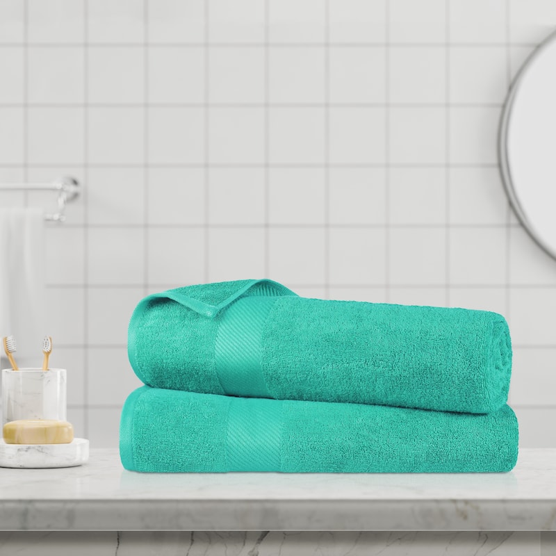 Superior Luxury Solid Highly Absorbent Egyptian Cotton Bath Sheet Towel - (Set of 2)