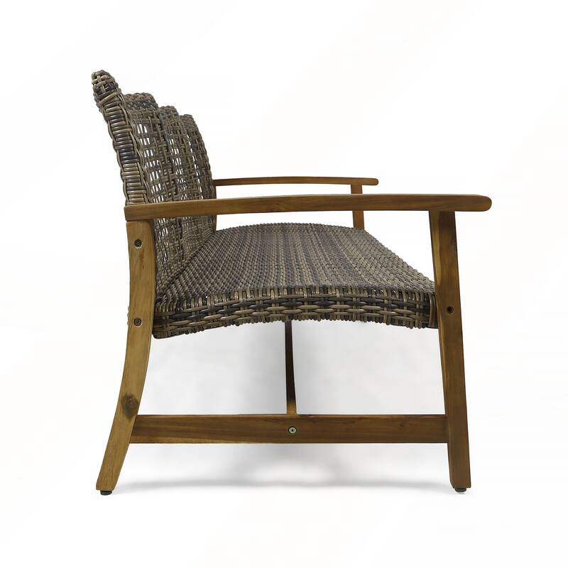 Wicker Acacia Wood Sofa Outdoor Seating with Large Capacity