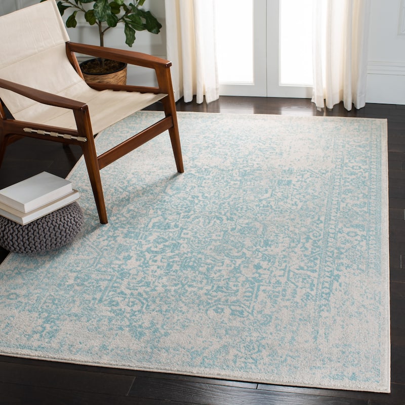 SAFAVIEH Evoke Quinn Vintage Distressed Rug - 3' x 5' - Ivory/Aqua