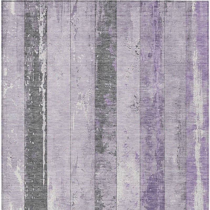 HomeRoots Striped Transitional Rectangle Outdoor Rug