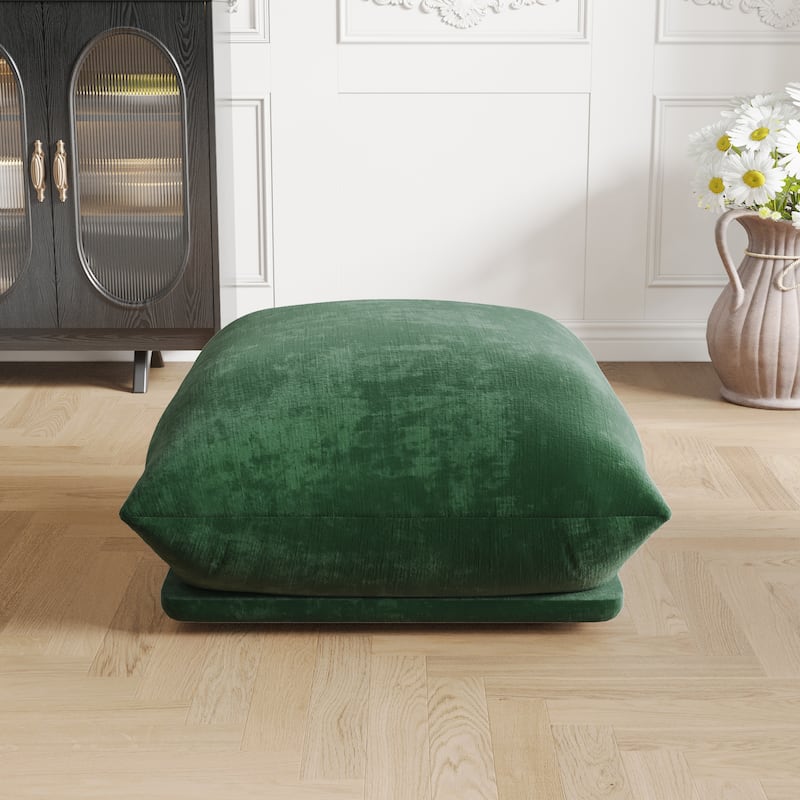 Mid-Century Modern Modular Soft Chenille Ottoman Footrest, Modern Square Ottoman Seat