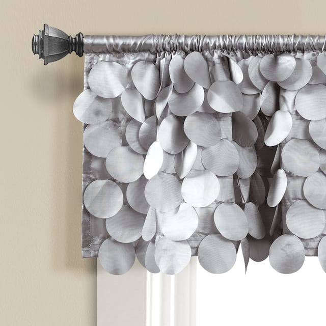 Lush Decor Gigi Delicate Textured Window Valance - 14" x 70" - Light Gray