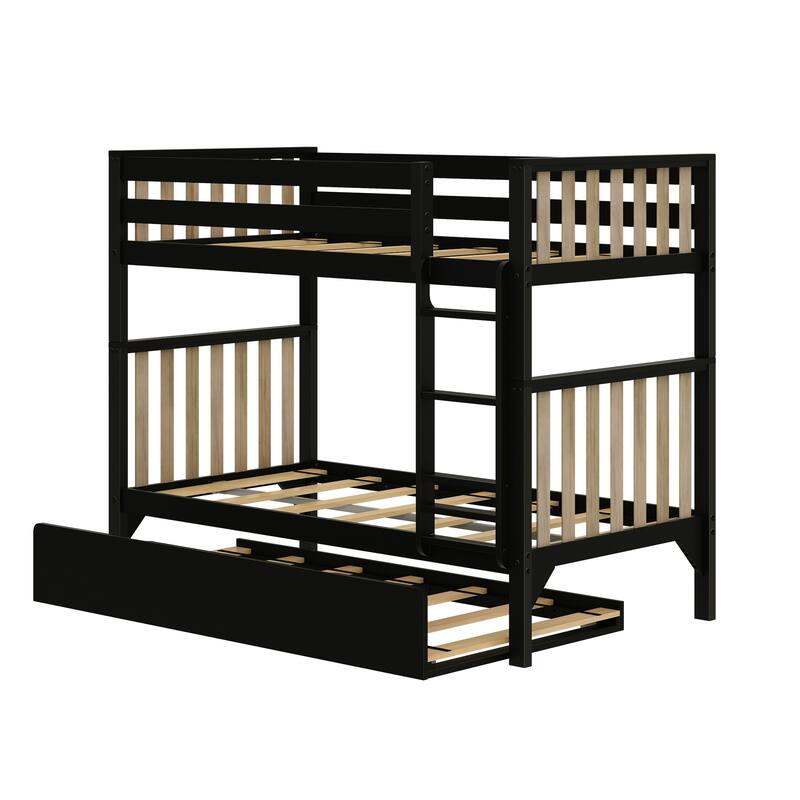 Scandinavian Twin Over Twin Bunk Bed With Twin-Size Trundle