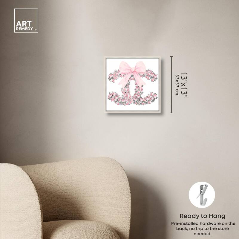 Makes Me Wonder Pink Bow Canvas by Art Remedy