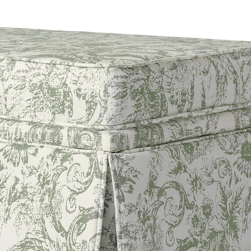 2 Set Rectangle Chenille Upholstered Storage Ottoman