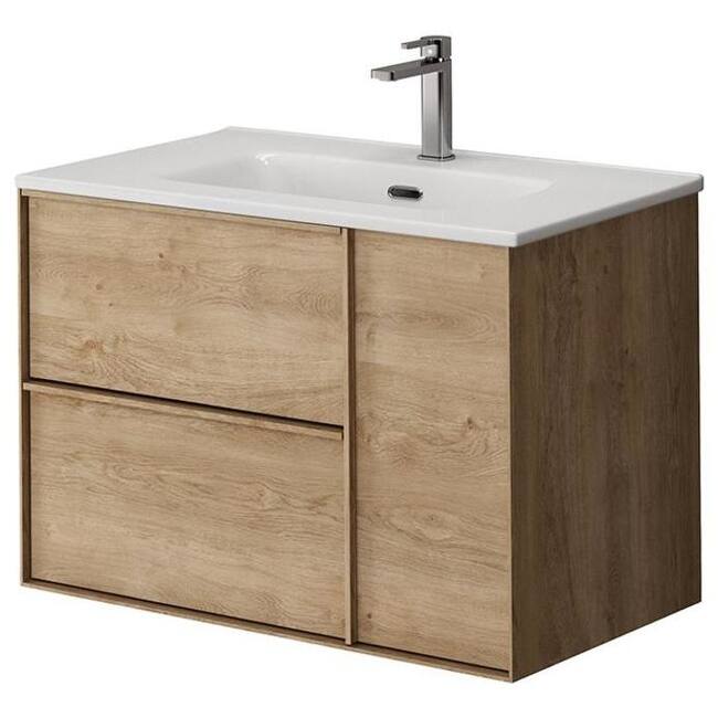 WS Bath Collections Palma C70 Palma 28" Wall Mounted Single Basin - Natural Oak - Oak Finish