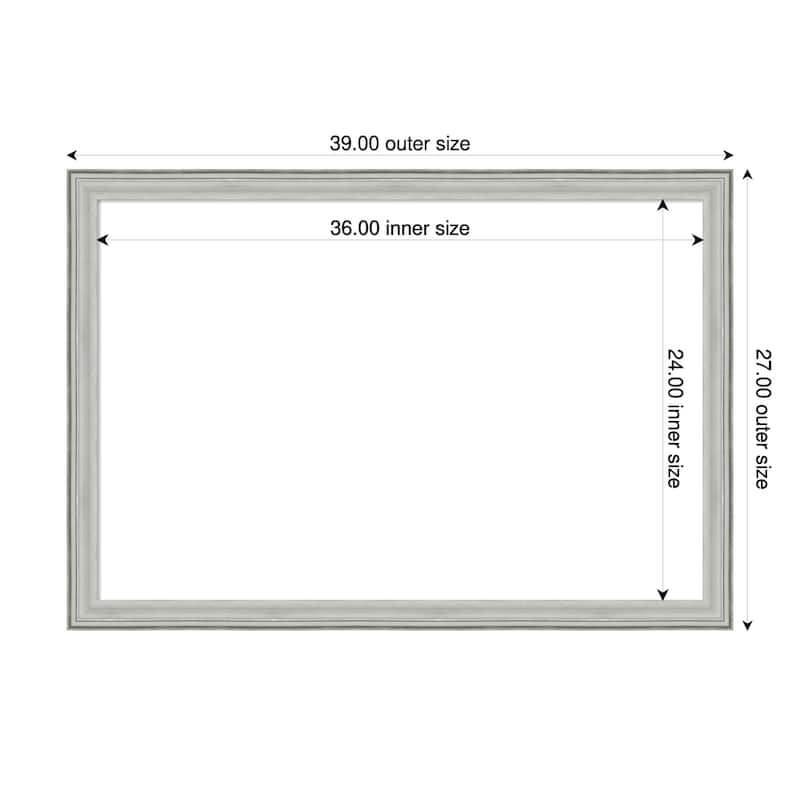 Amanti Art Bel Volto Silver Framed Dry Erase Magnetic Board - 39 x 27 in