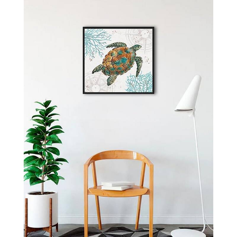 Ocean Finds IV Framed Poster - 24 x 24 Inch - Black
